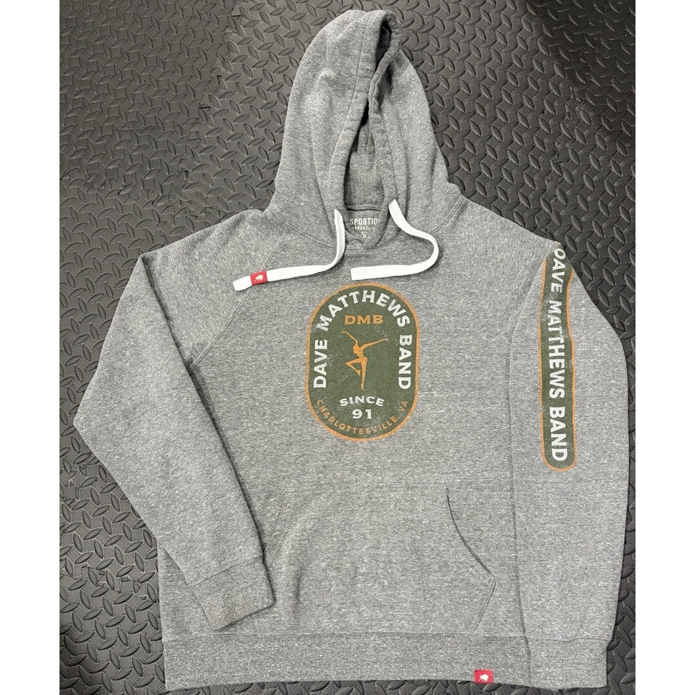Dave Matthews Band Hoodie Fire Dancer Gray Sweatshirt XL Fleece Sportiqe Logo